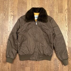 Vintage 70s Sears Work Leisure Made in Japan Aviator Nylon Jacket Mens Medium